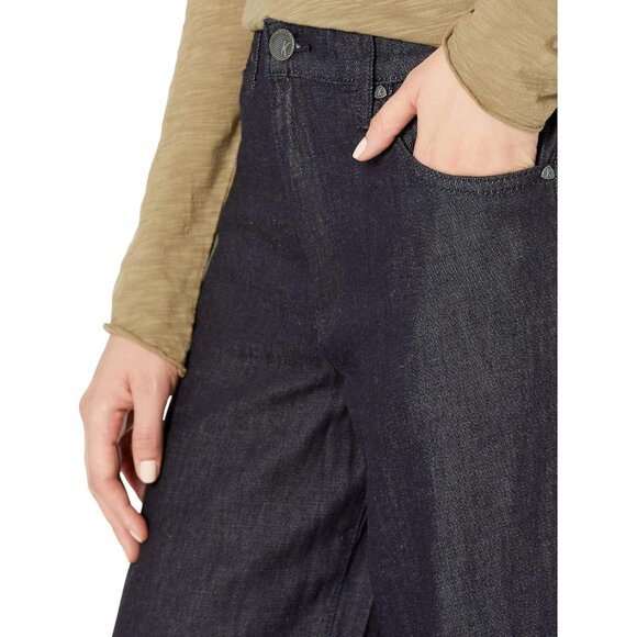 Women Wide Leg Jeans Linen Cotton Five-Pocket Chic Casual Stylish Fit - Picture 3 of 3